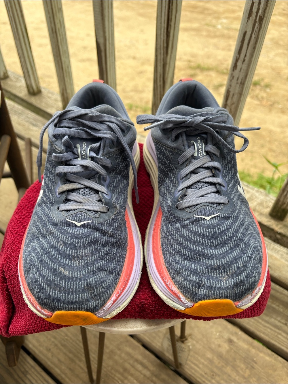 Woman’s Hoka Gaviota 5  Blue Gray Sz 7